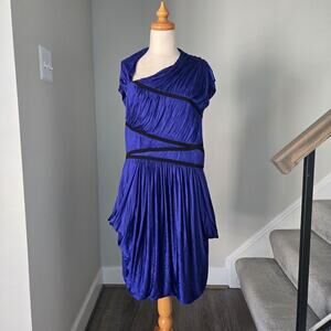 NWT Vintage BCBCGMaxAzria Runway Cocktail Draped Open Back Dress size L